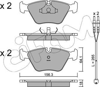 Cifam 822-122-2K - Bremžu uzliku kompl., Disku bremzes autospares.lv