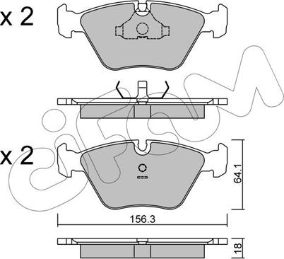 Cifam 822-122-2 - Bremžu uzliku kompl., Disku bremzes www.autospares.lv