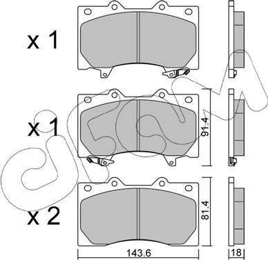 Cifam 822-1279-0 - Bremžu uzliku kompl., Disku bremzes www.autospares.lv