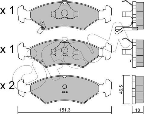 Cifam 822-127-0 - Bremžu uzliku kompl., Disku bremzes autospares.lv