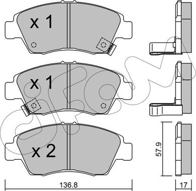 Cifam 822-175-0 - Bremžu uzliku kompl., Disku bremzes www.autospares.lv