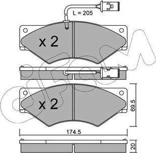 Cifam 822-849-0 - Bremžu uzliku kompl., Disku bremzes www.autospares.lv