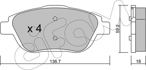 Cifam 822-852-0 - Bremžu uzliku kompl., Disku bremzes www.autospares.lv