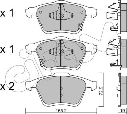 Cifam 822-805-0 - Bremžu uzliku kompl., Disku bremzes www.autospares.lv