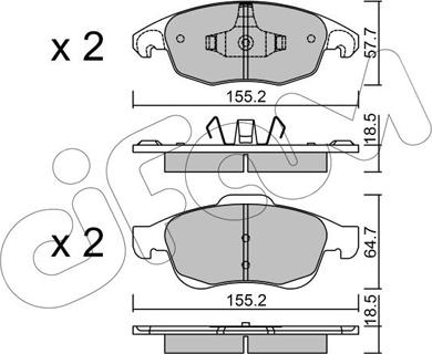 Cifam 822-800-0 - Bremžu uzliku kompl., Disku bremzes www.autospares.lv