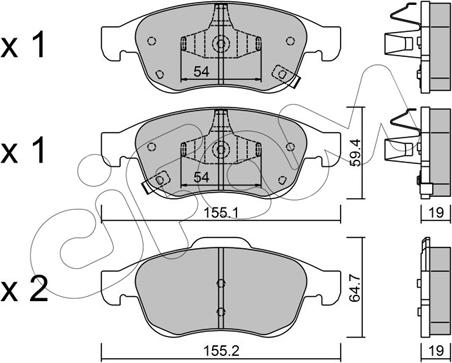 Cifam 822-817-2 - Bremžu uzliku kompl., Disku bremzes www.autospares.lv