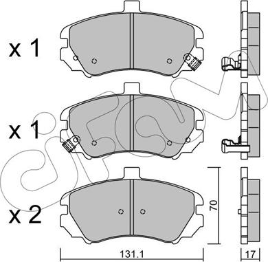 Cifam 822-884-0 - Bremžu uzliku kompl., Disku bremzes www.autospares.lv