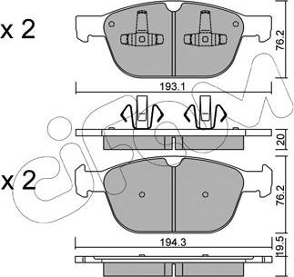 Cifam 822-834-0 - Bremžu uzliku kompl., Disku bremzes www.autospares.lv