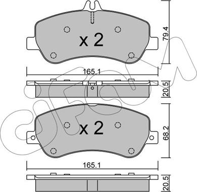 Cifam 822-825-0 - Bremžu uzliku kompl., Disku bremzes www.autospares.lv