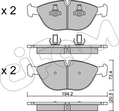 Cifam 822-828-0 - Bremžu uzliku kompl., Disku bremzes autospares.lv