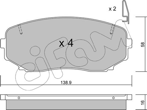 Cifam 822-872-1 - Bremžu uzliku kompl., Disku bremzes www.autospares.lv