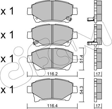 Cifam 822-877-0 - Bremžu uzliku kompl., Disku bremzes www.autospares.lv