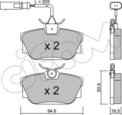 Cifam 822-346-2 - Brake Pad Set, disc brake www.autospares.lv