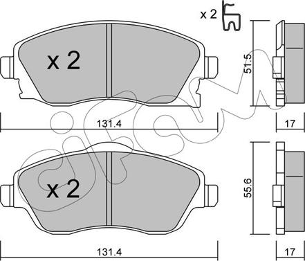 Cifam 822-340-0 - Brake Pad Set, disc brake www.autospares.lv