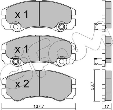 Cifam 822-357-1 - Bremžu uzliku kompl., Disku bremzes www.autospares.lv