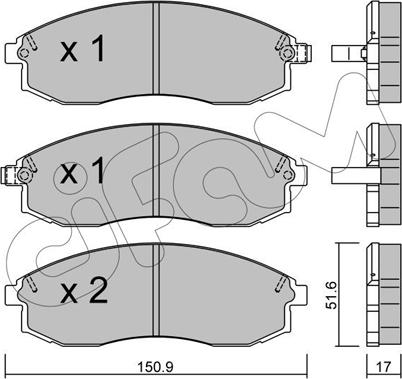 Cifam 822-306-0 - Bremžu uzliku kompl., Disku bremzes autospares.lv