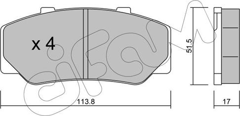 Cifam 822-308-0 - Тормозные колодки, дисковые, комплект www.autospares.lv