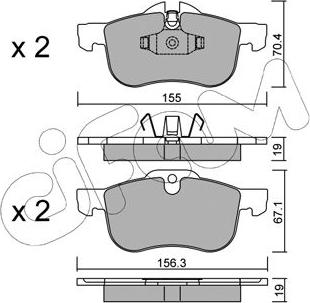 Cifam 822-307-0 - Bremžu uzliku kompl., Disku bremzes www.autospares.lv