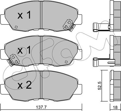 Cifam 822-384-0 - Bremžu uzliku kompl., Disku bremzes autospares.lv