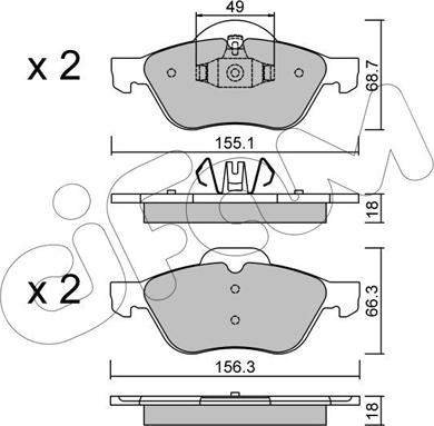 Cifam 822-335-1 - Bremžu uzliku kompl., Disku bremzes autospares.lv