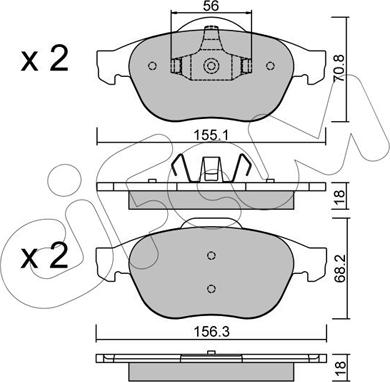 Cifam 822-336-1 - Тормозные колодки, дисковые, комплект www.autospares.lv