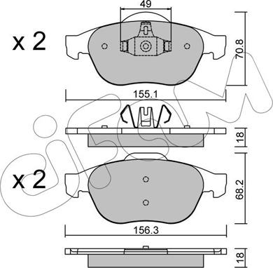 Cifam 822-336-2 - Bremžu uzliku kompl., Disku bremzes autospares.lv