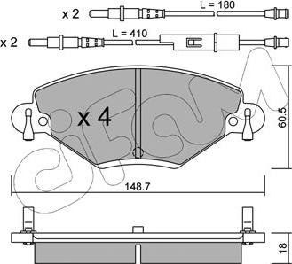 Cifam 822-331-0 - Тормозные колодки, дисковые, комплект www.autospares.lv