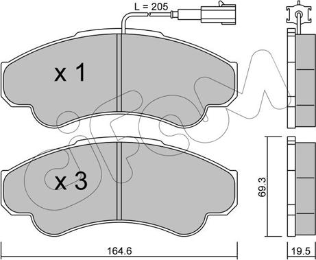 Cifam 822-326-0 - Brake Pad Set, disc brake www.autospares.lv