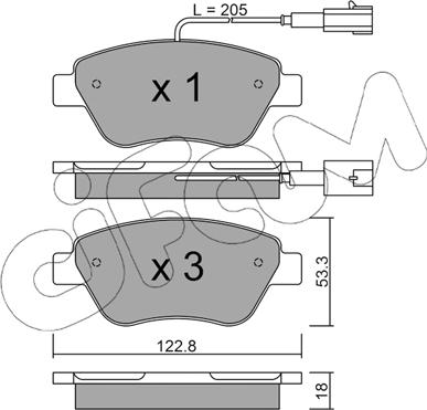 Cifam 822-321-0 - Тормозные колодки, дисковые, комплект www.autospares.lv