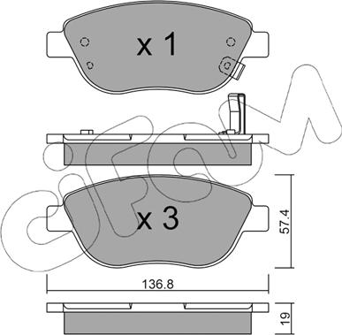 Cifam 822-322-2 - Bremžu uzliku kompl., Disku bremzes www.autospares.lv