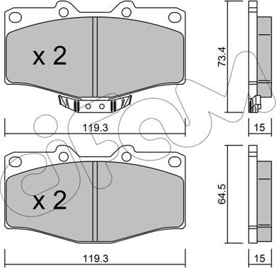 Cifam 822-242-0 - Bremžu uzliku kompl., Disku bremzes autospares.lv