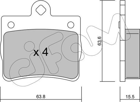 Cifam 822-255-0 - Bremžu uzliku kompl., Disku bremzes www.autospares.lv