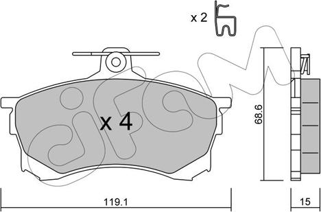 Cifam 822-250-0 - Brake Pad Set, disc brake www.autospares.lv