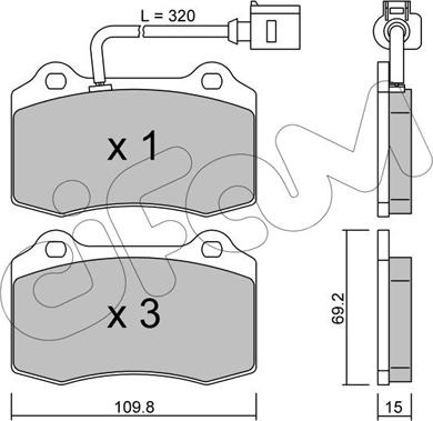 Cifam 822-251-4 - Bremžu uzliku kompl., Disku bremzes www.autospares.lv