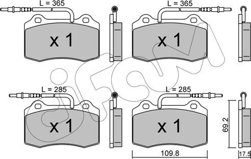 Cifam 822-251-1 - Bremžu uzliku kompl., Disku bremzes www.autospares.lv