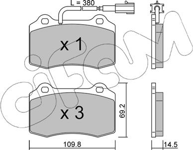 Cifam 822-251-8 - Bremžu uzliku kompl., Disku bremzes www.autospares.lv