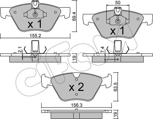 Cifam 822-252-1 - Bremžu uzliku kompl., Disku bremzes www.autospares.lv