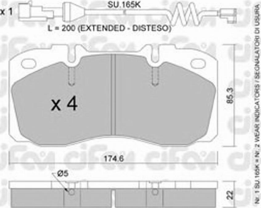 Cifam 8222683K - Bremžu uzliku kompl., Disku bremzes www.autospares.lv