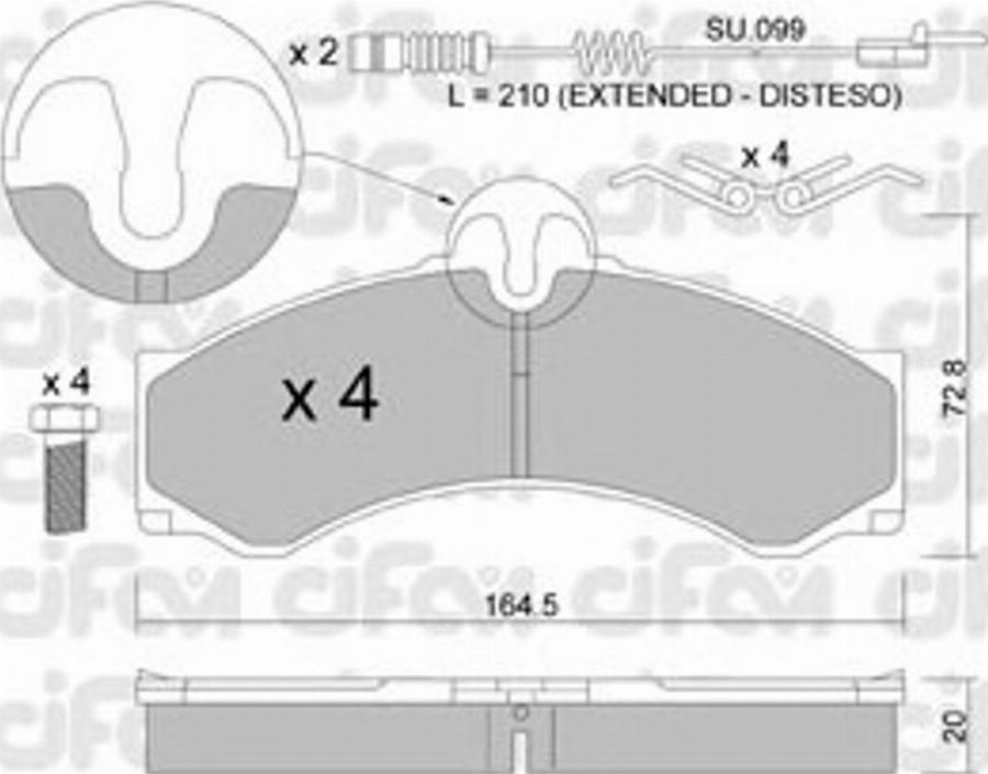 Cifam 822-262-0K - Bremžu uzliku kompl., Disku bremzes www.autospares.lv