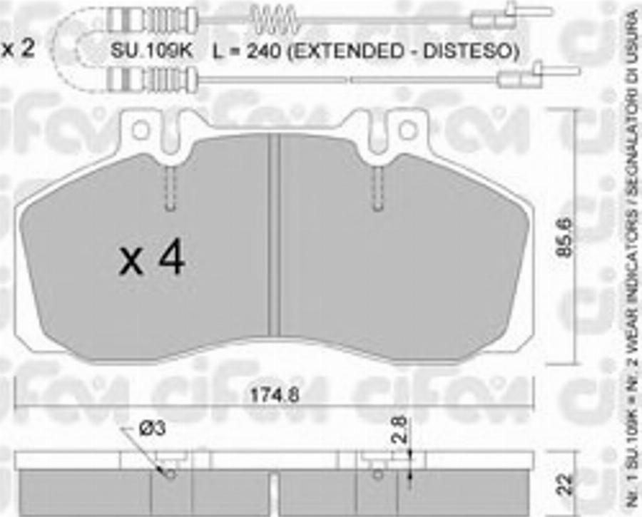 Cifam 822-267-0K - Bremžu uzliku kompl., Disku bremzes www.autospares.lv