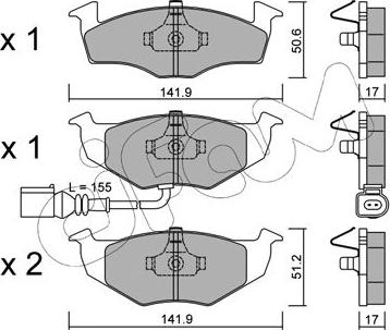 Cifam 822-206-3 - Bremžu uzliku kompl., Disku bremzes www.autospares.lv