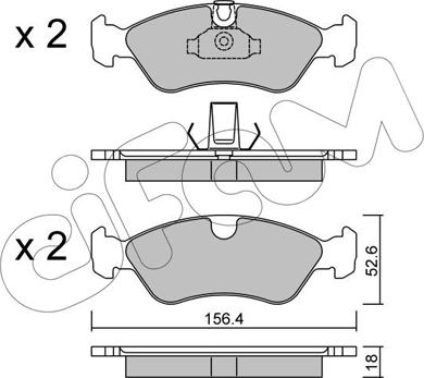 Cifam 822-208-0 - Тормозные колодки, дисковые, комплект www.autospares.lv