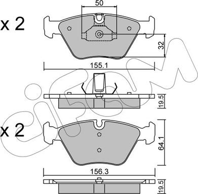 Cifam 822-207-5 - Bremžu uzliku kompl., Disku bremzes autospares.lv