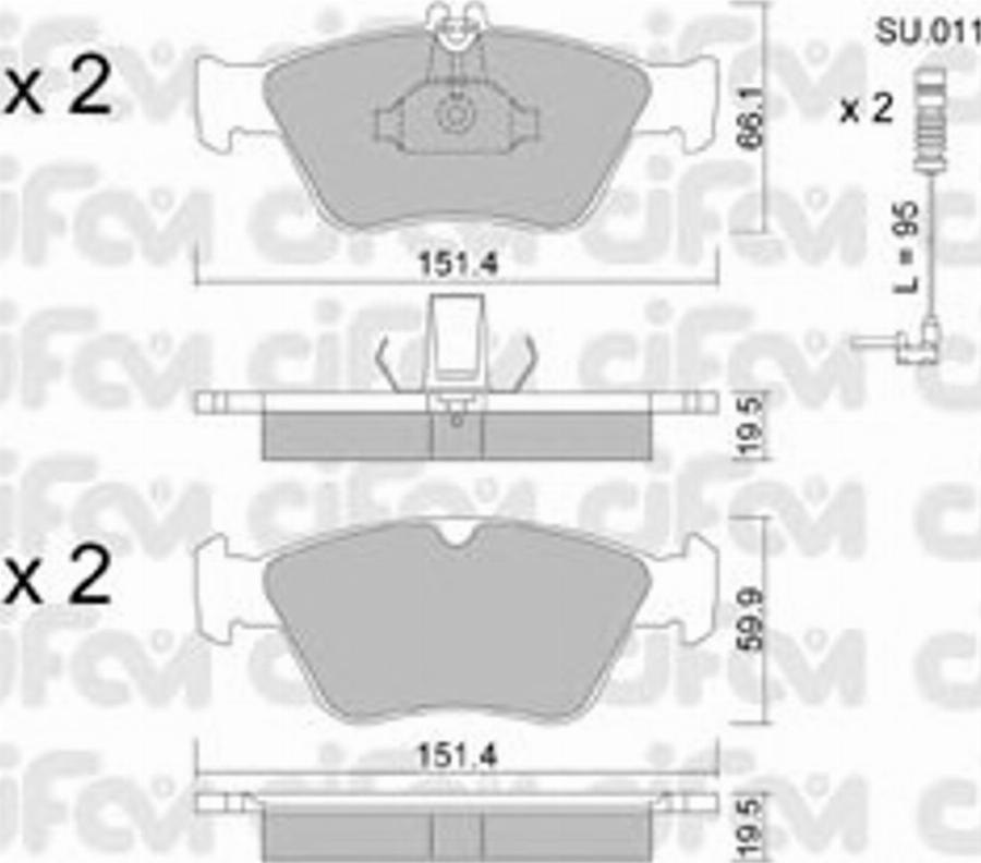 Cifam 822-219-0K - Bremžu uzliku kompl., Disku bremzes www.autospares.lv