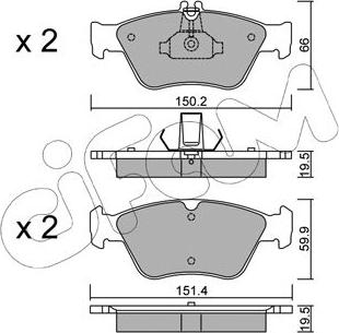 Cifam 822-219-0 - Bremžu uzliku kompl., Disku bremzes www.autospares.lv