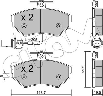 Cifam 822-215-2 - Тормозные колодки, дисковые, комплект www.autospares.lv