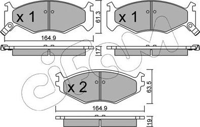 Cifam 822-289-0 - Bremžu uzliku kompl., Disku bremzes www.autospares.lv