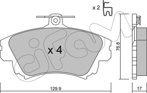 Cifam 822-286-0 - Bremžu uzliku kompl., Disku bremzes autospares.lv