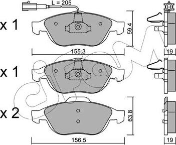 Cifam 822-220-1 - Bremžu uzliku kompl., Disku bremzes autospares.lv