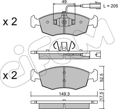 Cifam 822-274-4 - Bremžu uzliku kompl., Disku bremzes autospares.lv